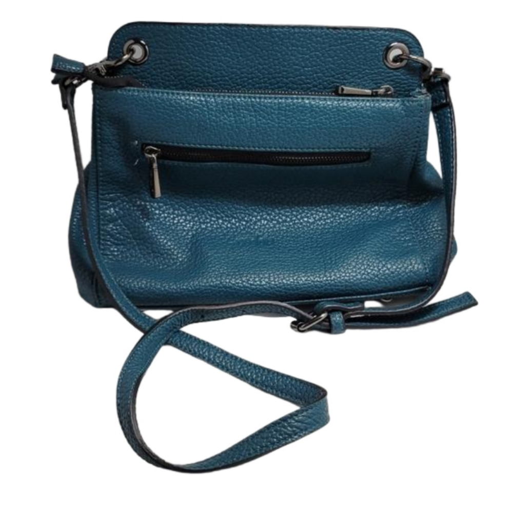 CoLab Teal blue crossbody purse 6 pockets 4 zipper